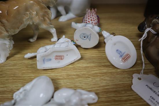 A quantity of porcelain animals including Herend and Austrian pieces